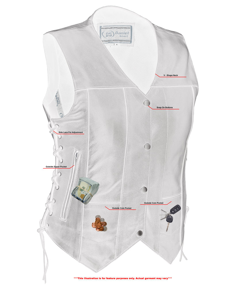 Revenge Ride - Women's Leather Vest-Womens Leather Vests-Daniel Smart Mfg - Retail