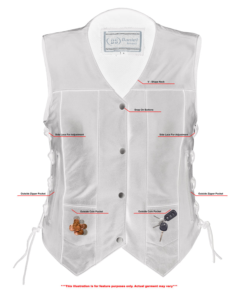 Revenge Ride - Women's Leather Vest-Womens Leather Vests-Daniel Smart Mfg - Retail