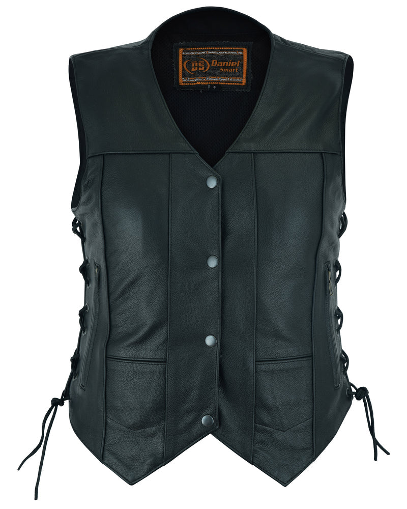 Revenge Ride - Women's Leather Vest-Womens Leather Vests-Daniel Smart Mfg - Retail