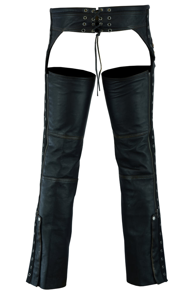 Rider Glam - Women's Motorcycle Leather Chaps-Womens Chaps & Pants-Daniel Smart Mfg - Retail