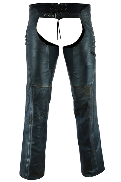 Rider Glam - Women's Motorcycle Leather Chaps-Womens Chaps & Pants-Daniel Smart Mfg - Retail