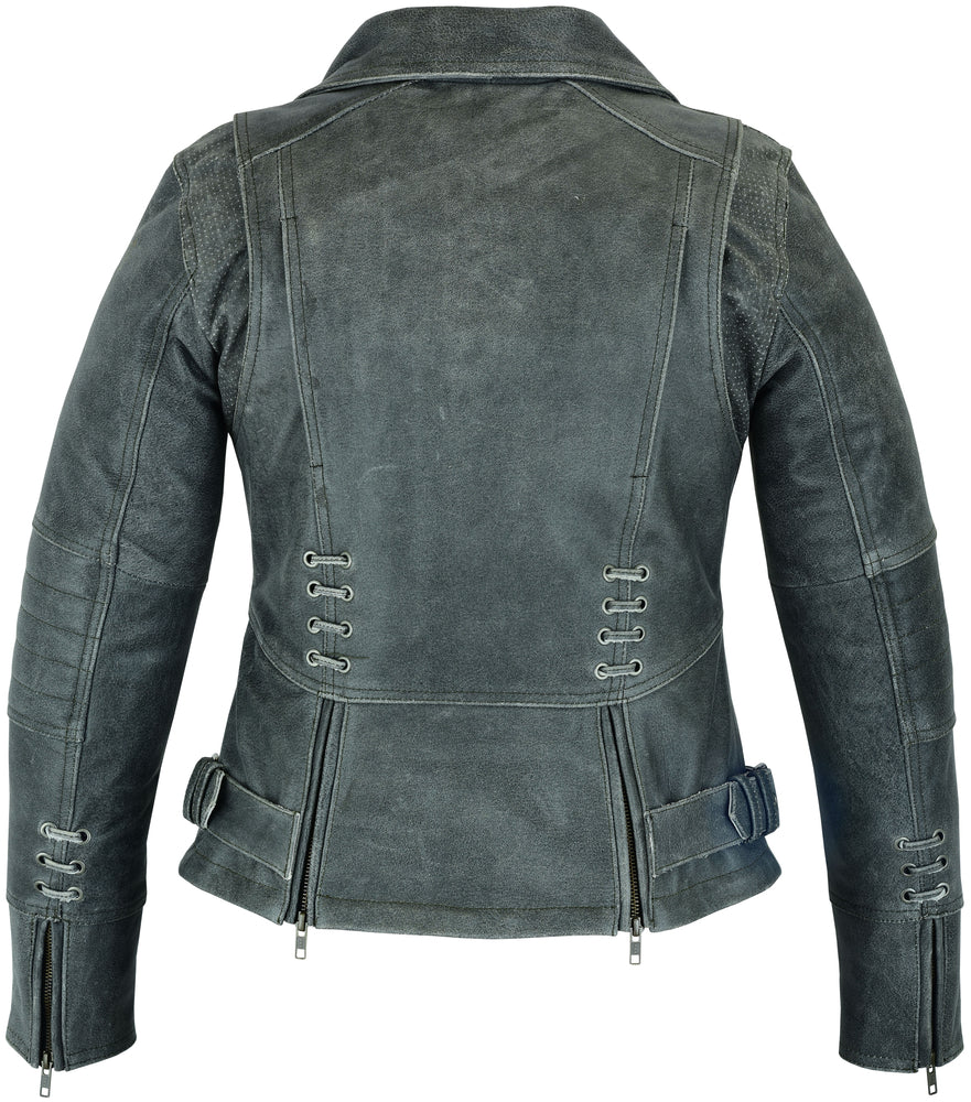 Rose Daredevil - Women's Leather Jacket-Womens Leather Motorcycle Jackets-Daniel Smart Mfg - Retail