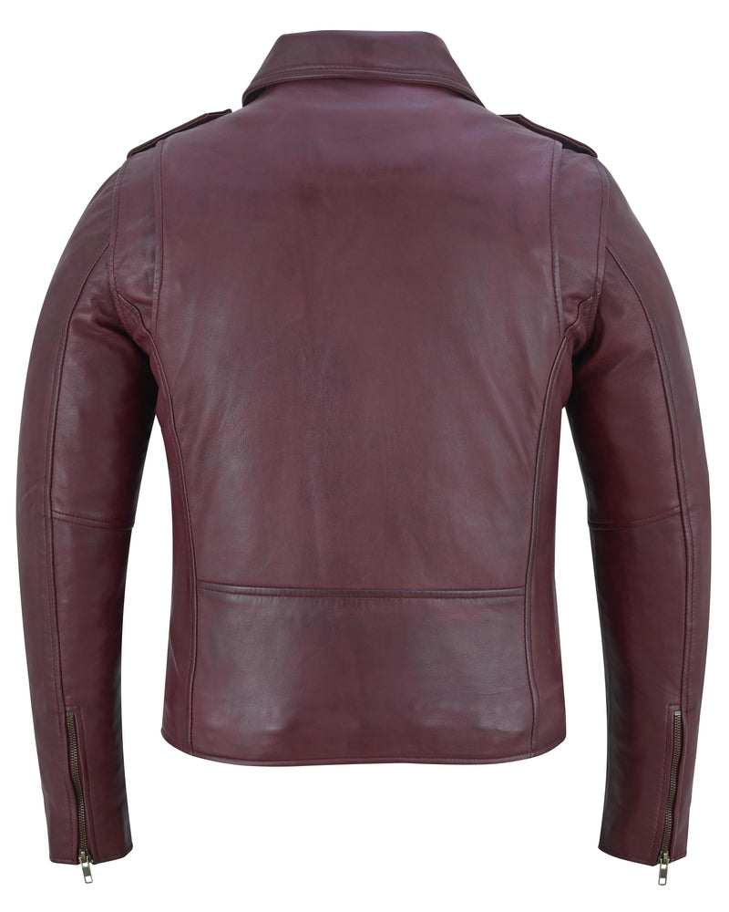 Rose Glow Women's Oxblood Fashion Leather Jacket-Daniel Smart Mfg - Retail