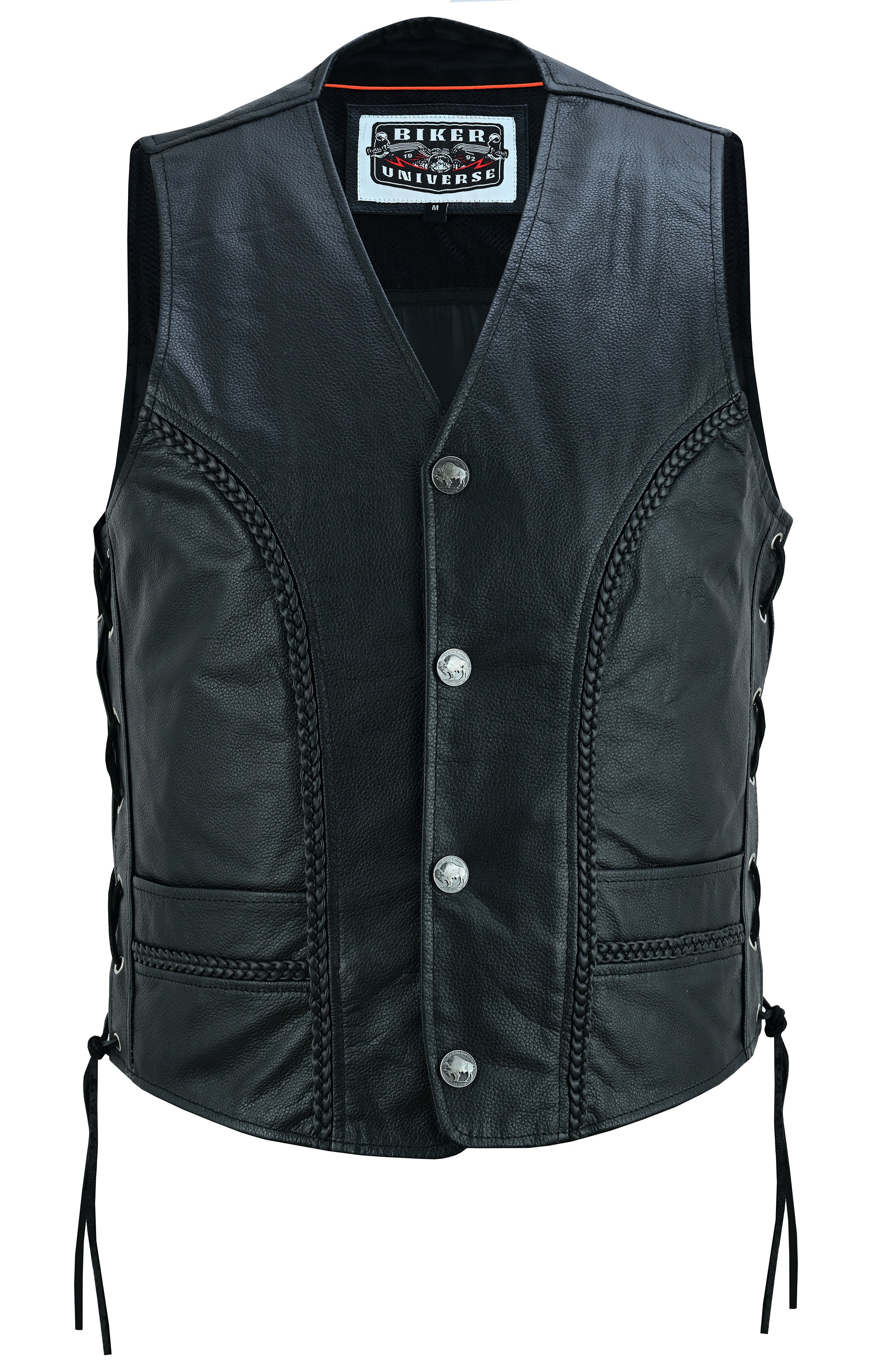 Rustler Leather Motorcycle Vest-Daniel Smart Mfg - Retail