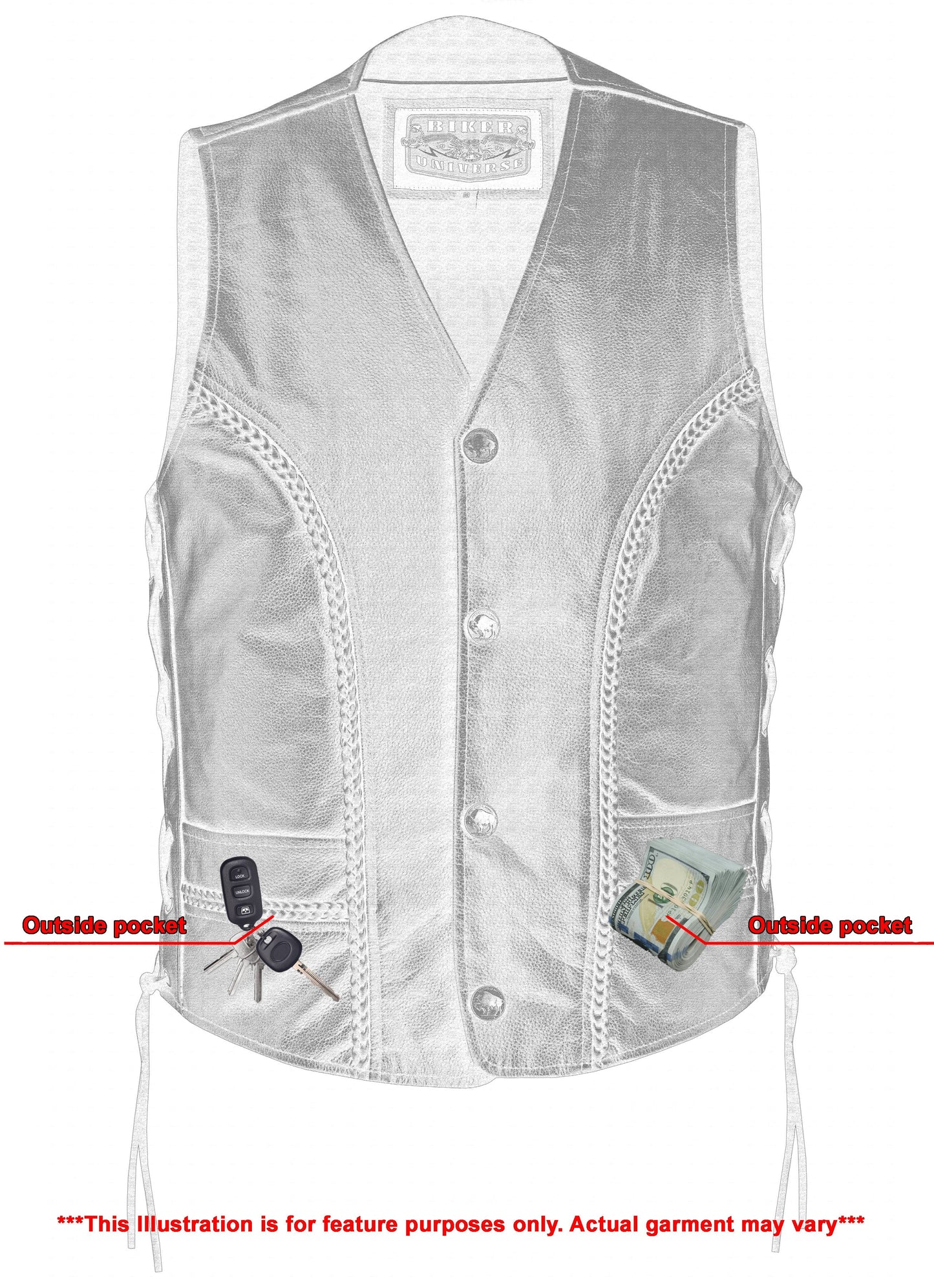 Rustler Leather Motorcycle Vest-Daniel Smart Mfg - Retail