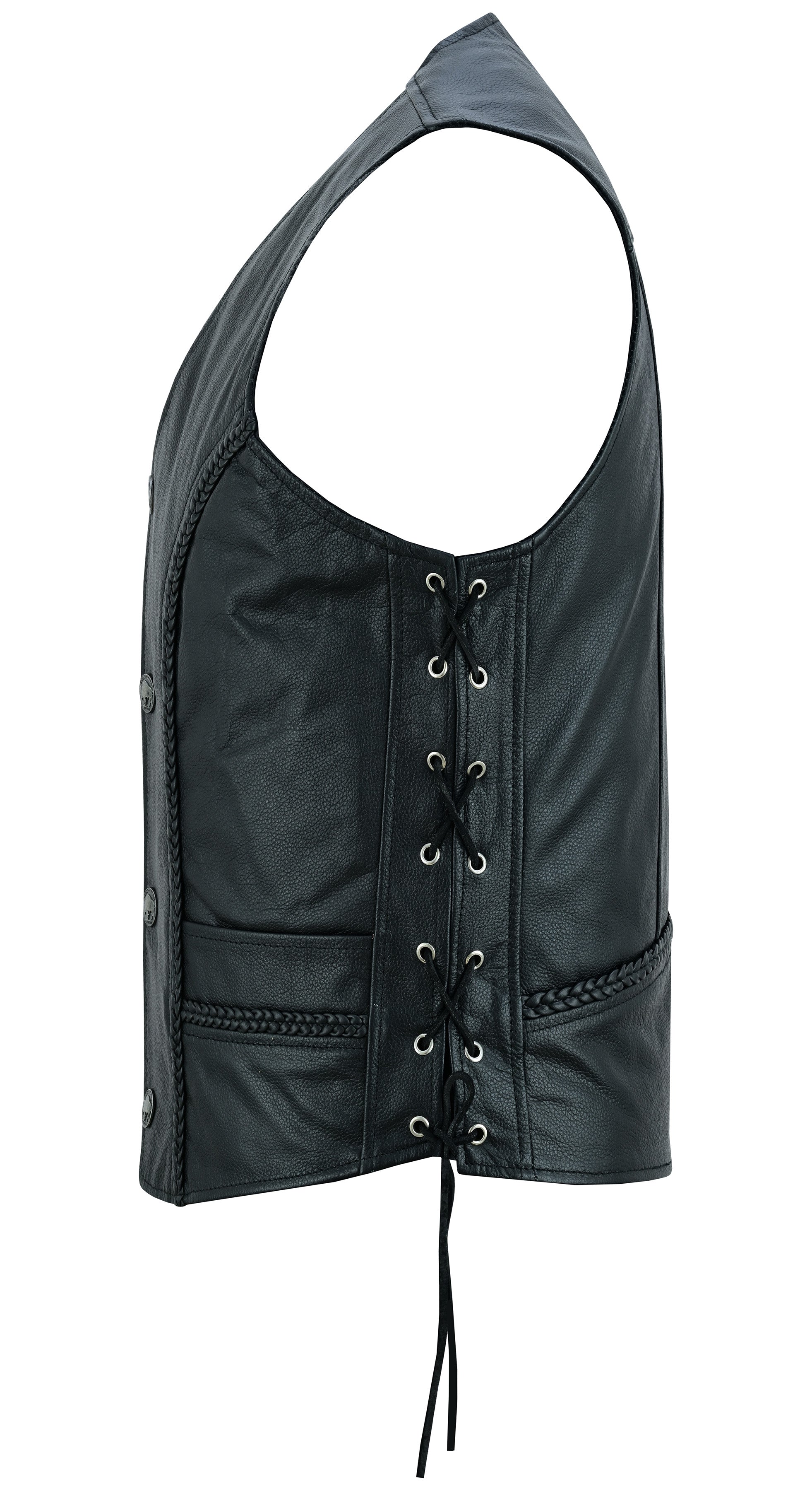 Rustler Leather Motorcycle Vest-Daniel Smart Mfg - Retail