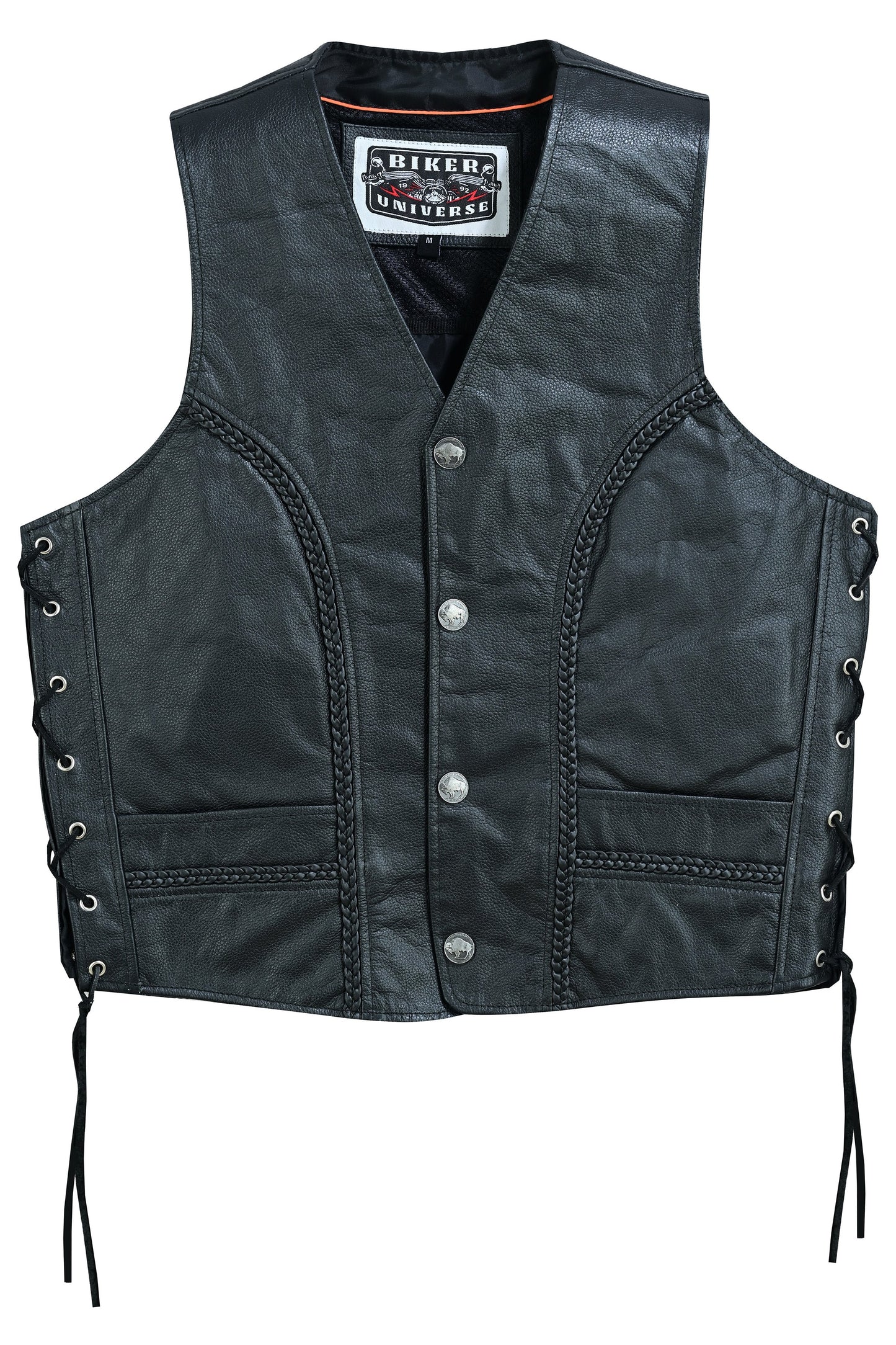 Rustler Leather Motorcycle Vest-Daniel Smart Mfg - Retail