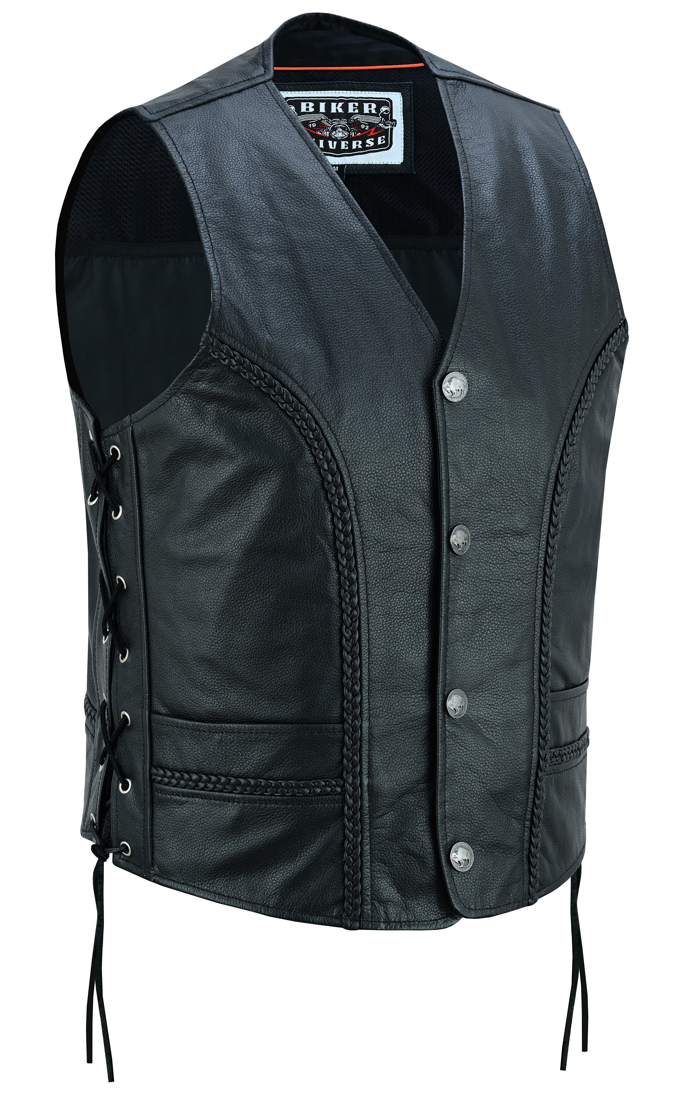 Rustler Leather Motorcycle Vest-Daniel Smart Mfg - Retail