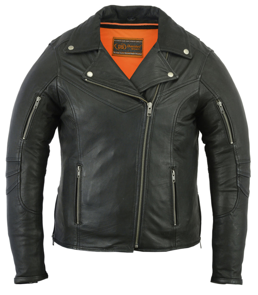 Scarlet Fury - Women's Leather Jacket-Womens Leather Motorcycle Jackets-Daniel Smart Mfg - Retail