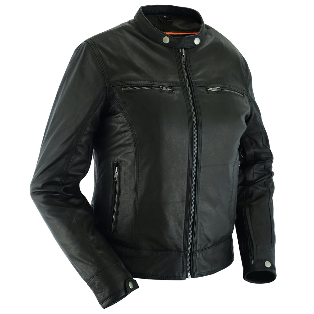 Scarlet Strike - Women's Leather Jacket-Womens Leather Motorcycle Jackets-Daniel Smart Mfg - Retail