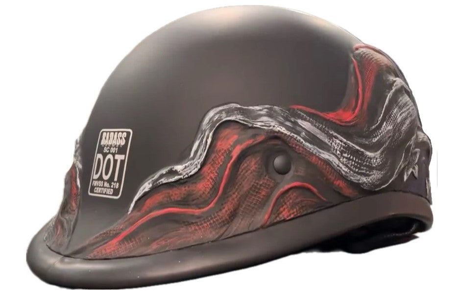dot red motorcycle helmets MEDIUM