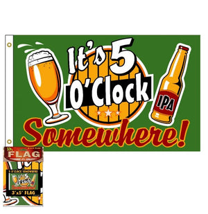 Sf5ocl 5 OClock Somewhere 3x5 Flag-Flags-Daniel Smart Mfg - Retail