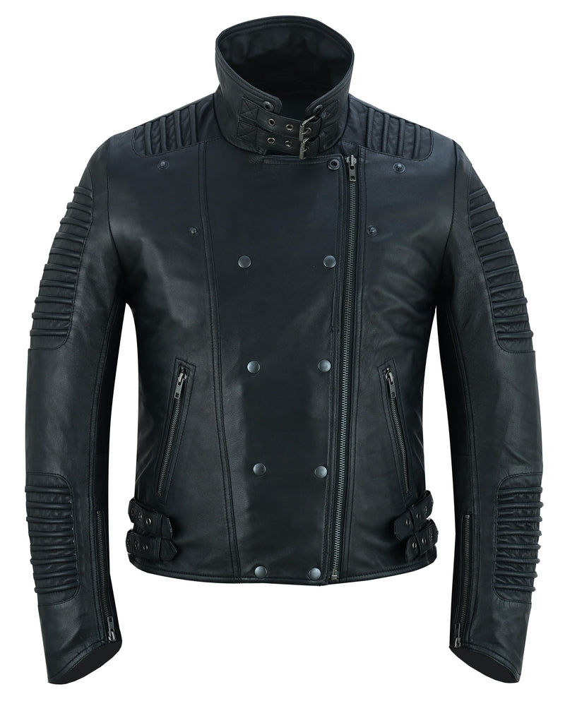 Shadow Queen Women's Black Fashion Leather Jacket with Ribbed Accents-Daniel Smart Mfg - Retail