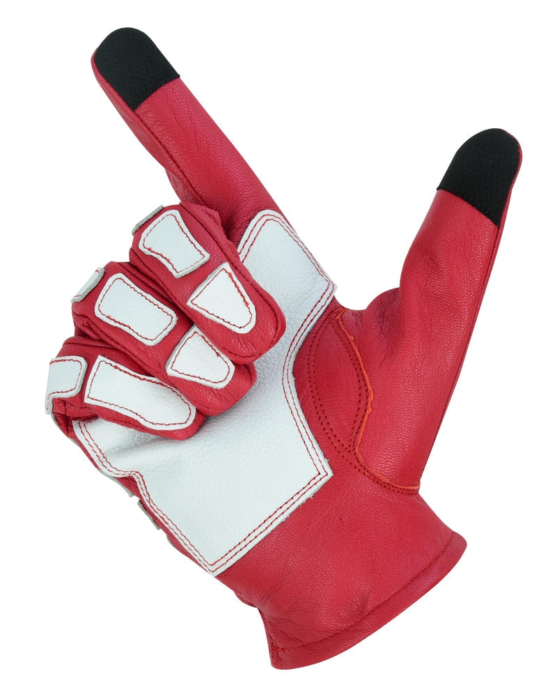 Skeletal Grip Red and White Skeleton Design Riding Glove-Daniel Smart Mfg - Retail