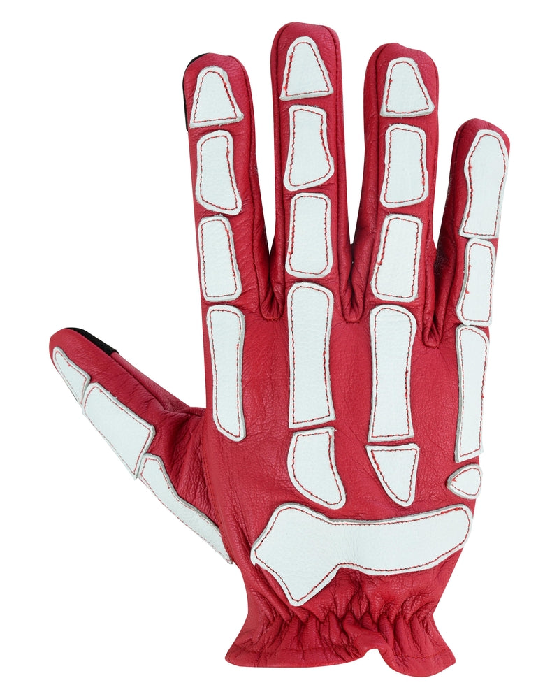 Skeletal Grip Red and White Skeleton Design Riding Glove-Daniel Smart Mfg - Retail