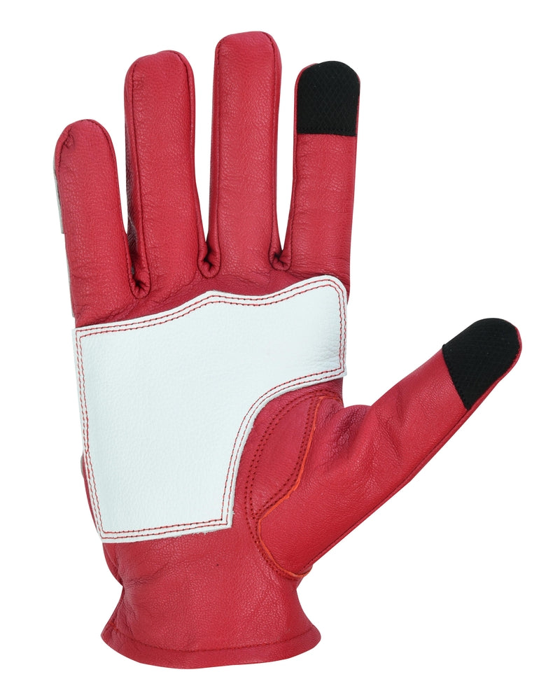 Skeletal Grip Red and White Skeleton Design Riding Glove-Daniel Smart Mfg - Retail