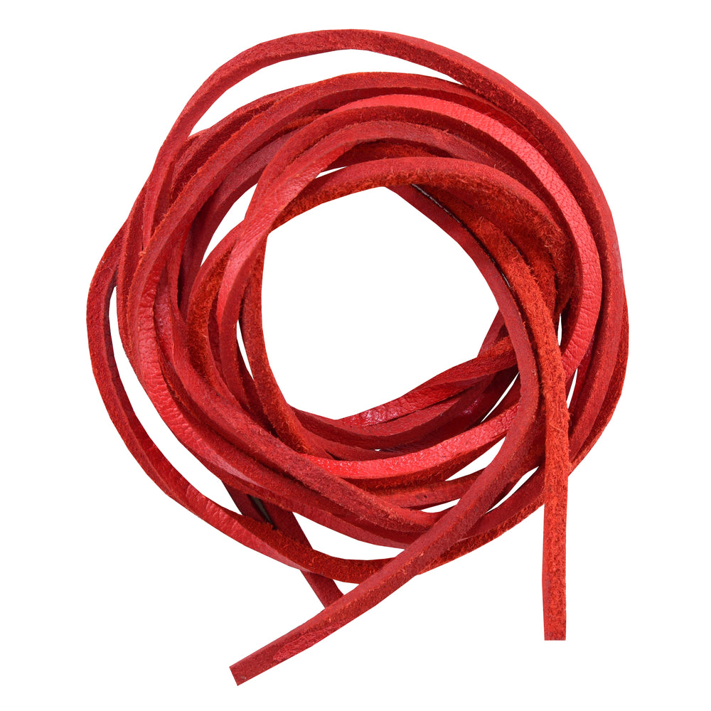 SLRED 6 Feet Leather Laces - Red-Leather Laces-Daniel Smart Mfg - Retail