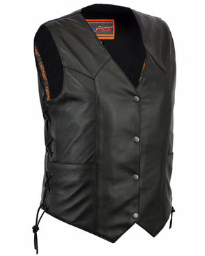 Snare - Women's Leather Vest-Womens Leather Vests-Daniel Smart Mfg - Retail