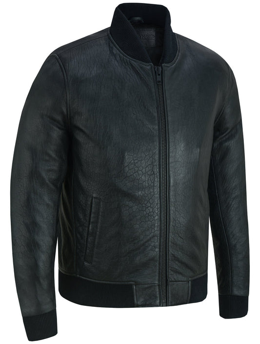 Stalwart Men's Fashion Leather Bomber Jacket-Daniel Smart Mfg - Retail