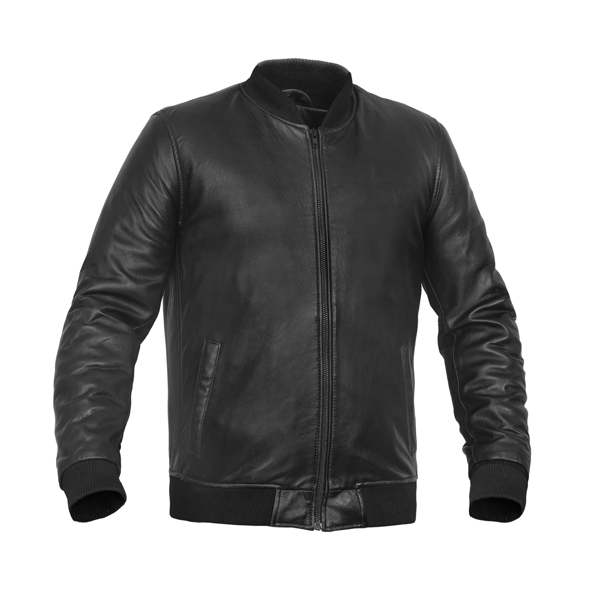 Lancer™ Men's Leather Bomber Motorcycle Jacket