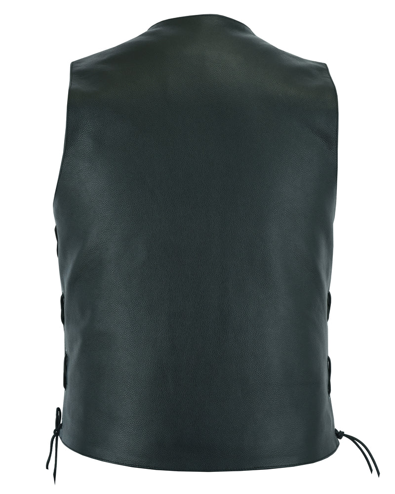 Stashon - Men's Motorcycle Leather Vest-Mens Leather Vests-Daniel Smart Mfg - Retail