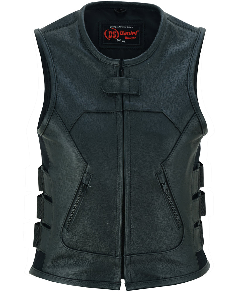 Stealth - Women's Leather Vest-Womens Leather Vests-Daniel Smart Mfg - Retail