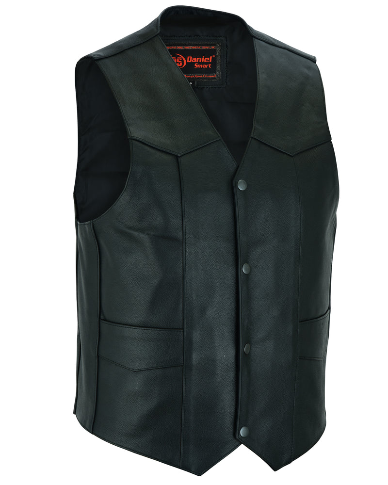 Strider - Men's Motorcycle Leather Vest-Mens Leather Vests-Daniel Smart Mfg - Retail