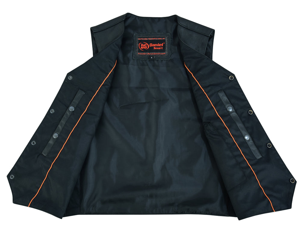 Strider - Men's Motorcycle Leather Vest-Mens Leather Vests-Daniel Smart Mfg - Retail