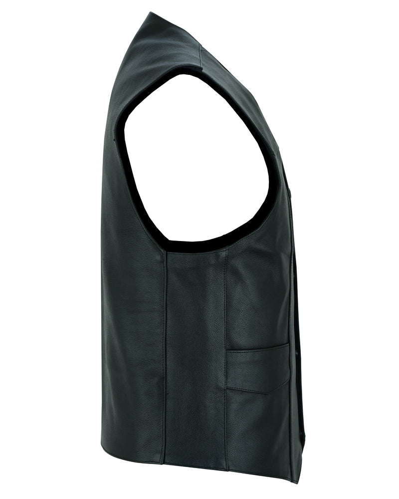 Strider - Men's Motorcycle Leather Vest-Mens Leather Vests-Daniel Smart Mfg - Retail