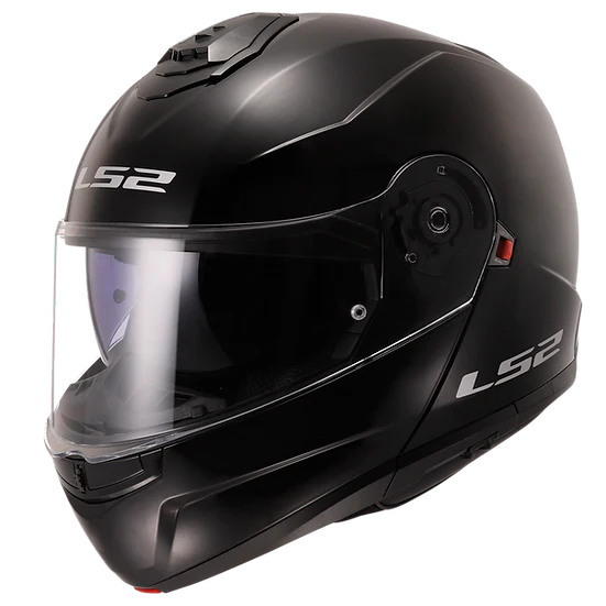 Strobe II Solid Modular Motorcycle Helmet W/ SunShield Gloss Black-Daniel Smart Mfg - Retail