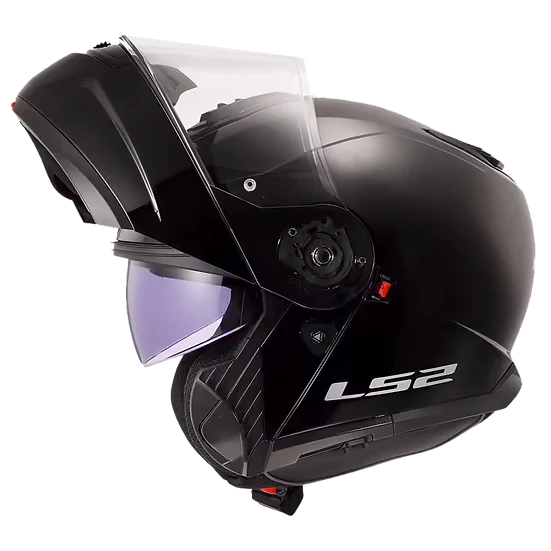 Strobe II Solid Modular Motorcycle Helmet W/ SunShield Matte Black LS2 Helmets
