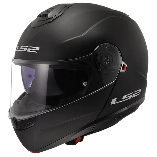 Strobe II Solid Modular Motorcycle Helmet W/ SunShield Matte Black-Daniel Smart Mfg - Retail