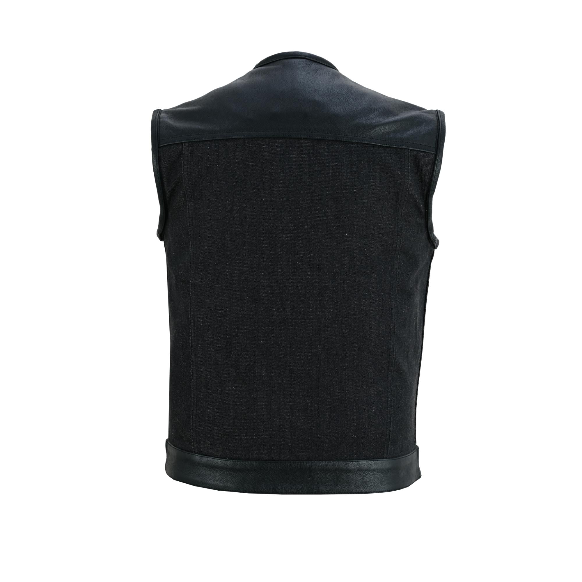 Teller - Motorcycle Denim Vest-Mens Denim Vests-Daniel Smart Mfg - Retail