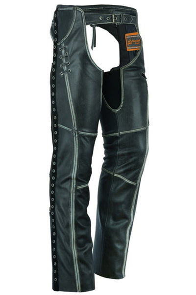 Thunderhawk - Women's Motorcycle Leather Chaps-Womens Chaps & Pants-Daniel Smart Mfg - Retail