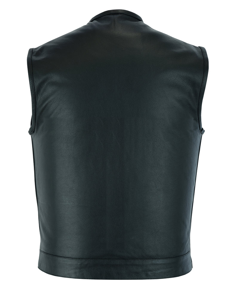 Trailson - Men's Motorcycle Leather Vest-Mens Leather Vests-Daniel Smart Mfg - Retail