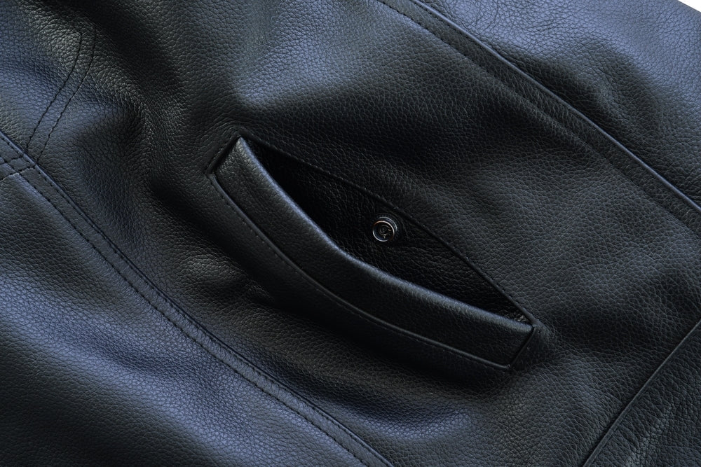 Trailson - Men's Motorcycle Leather Vest-Mens Leather Vests-Daniel Smart Mfg - Retail