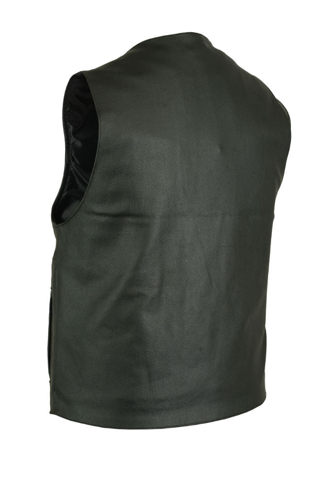 Trinity - Men's Motorcycle Leather Vest-Mens Leather Vests-Daniel Smart Mfg - Retail