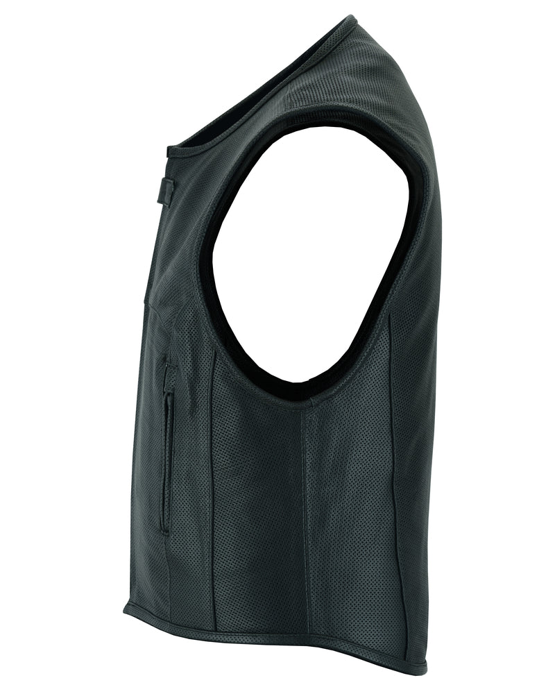 Ventra - Men's Motorcycle Leather Vest-Mens Leather Vests-Daniel Smart Mfg - Retail