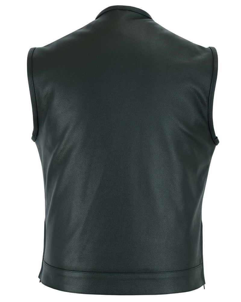 Vestra - Men's Motorcycle Leather Vest-Mens Leather Vests-Daniel Smart Mfg - Retail