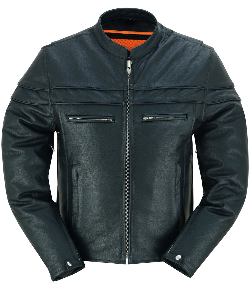 Vigilant - Men's Leather Motorcycle Jacket-Mens Leather Motorcycle Jackets-Daniel Smart Mfg - Retail