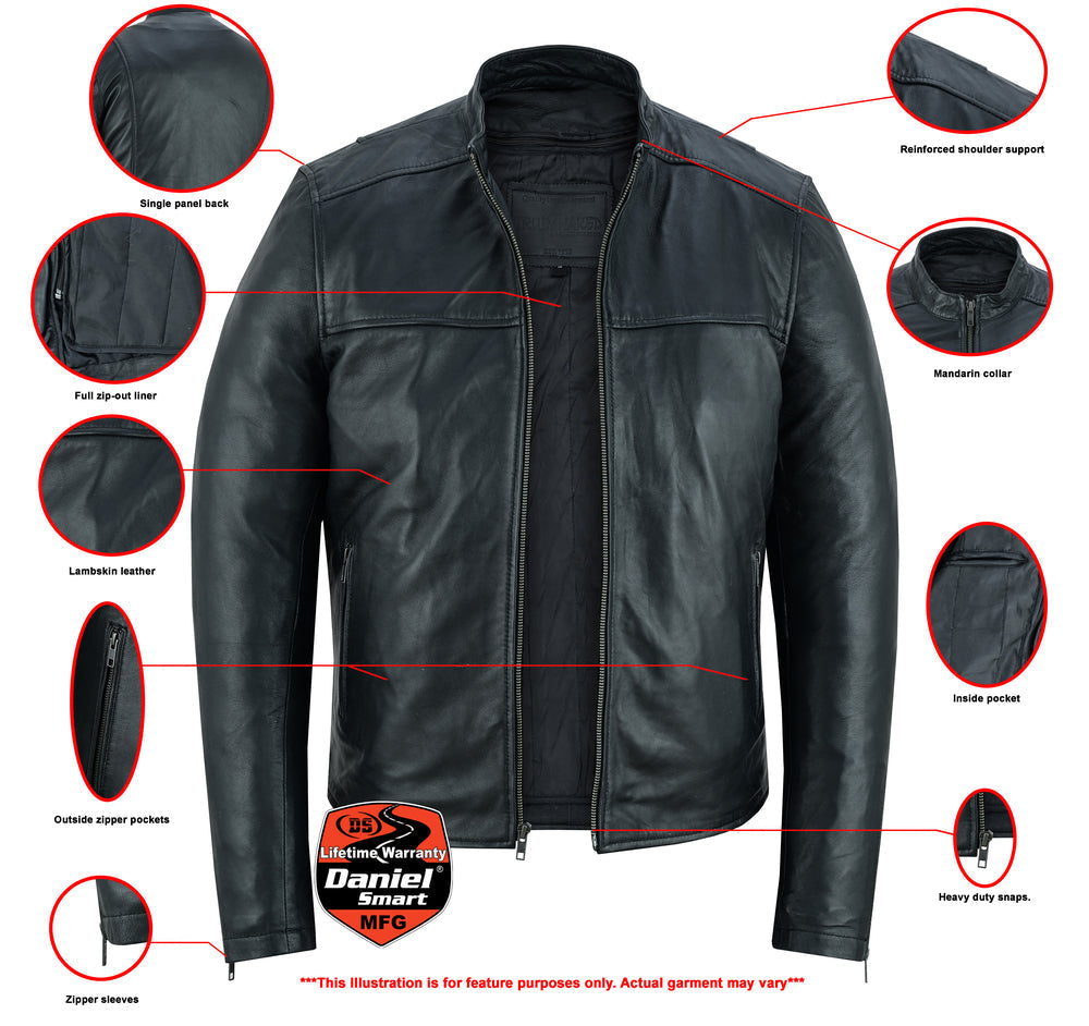 Wanton Men's Fashion Leather Jacket-Daniel Smart Mfg - Retail