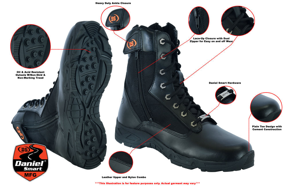 WarpDrive 7 - Men's Leather Motorcycle Boots-Mens Motorcycle Boots-Daniel Smart Mfg - Retail