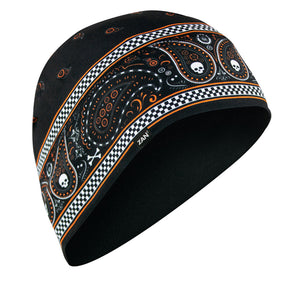 WHLL197 Helmet Liner/Beanie SportFlex(tm) Series, Black & Orange Classic-Head/Neck/Sleeve Gear-Daniel Smart Mfg - Retail