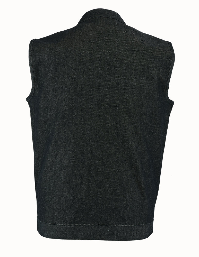 Wick - Motorcycle Denim Vest-Mens Denim Vests-Daniel Smart Mfg - Retail