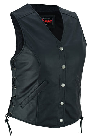 Wild babe - Women's Leather Vest-Womens Leather Vests-Daniel Smart Mfg - Retail