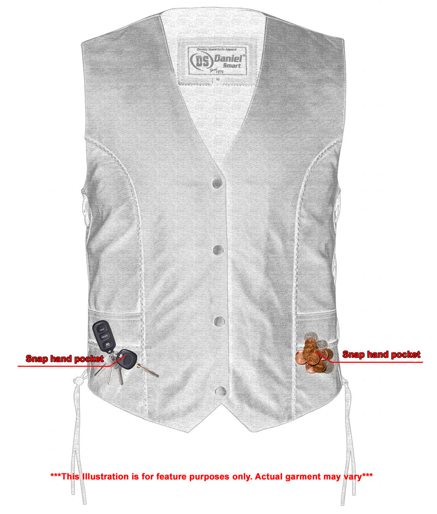 Wisp - Women's Leather Vest-Womens Leather Vests-Daniel Smart Mfg - Retail