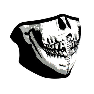 WNFM002HG ZAN® Half Mask- Neoprene- Skull Face- Glow in the Dark-Half Facemasks-Daniel Smart Mfg - Retail