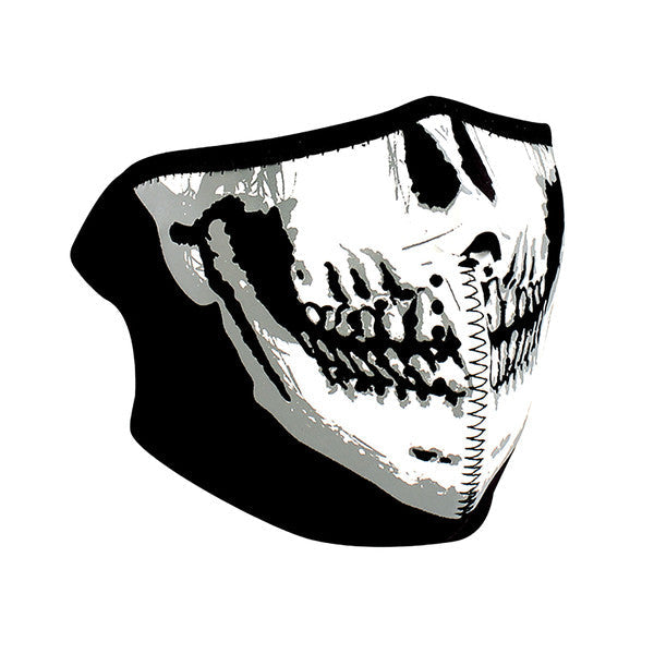 WNFM002HG ZAN® Half Mask- Neoprene- Skull Face- Glow in the Dark-Half Facemasks-Daniel Smart Mfg - Retail