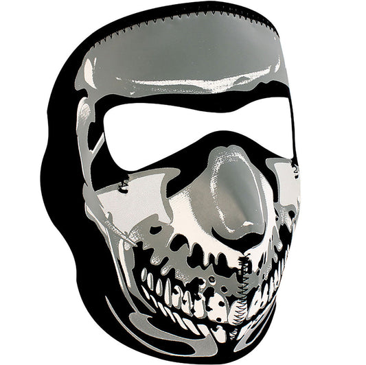 WNFM023 ZAN® Full Mask- Neoprene- Chrome Skull-Daniel Smart Mfg - Retail