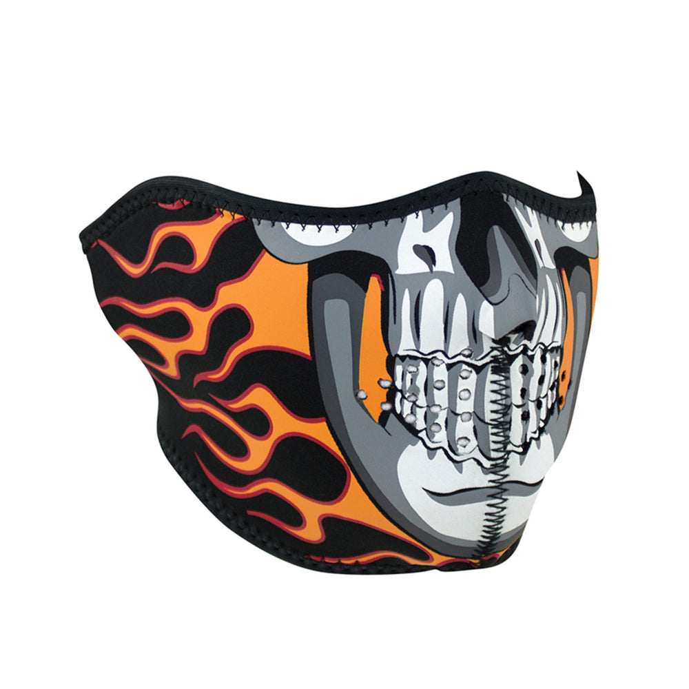 WNFM061H ZANÂ® Half Mask- Neoprene- Burning Skull-Daniel Smart Mfg - Retail